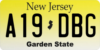 NJ license plate A19DBG