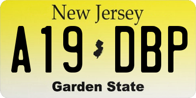 NJ license plate A19DBP