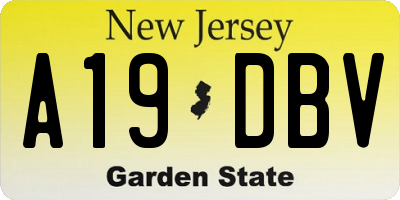 NJ license plate A19DBV