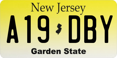NJ license plate A19DBY
