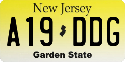 NJ license plate A19DDG