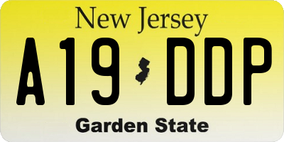 NJ license plate A19DDP