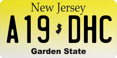 NJ license plate A19DHC