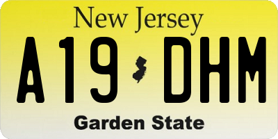 NJ license plate A19DHM