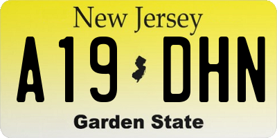 NJ license plate A19DHN