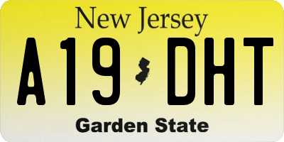 NJ license plate A19DHT
