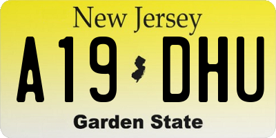 NJ license plate A19DHU