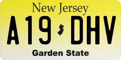 NJ license plate A19DHV
