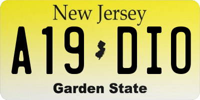NJ license plate A19DIO