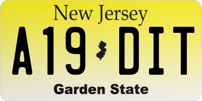 NJ license plate A19DIT