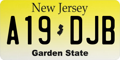 NJ license plate A19DJB