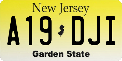 NJ license plate A19DJI