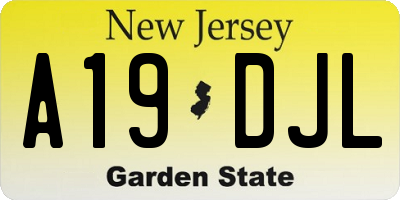 NJ license plate A19DJL