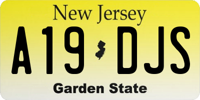NJ license plate A19DJS