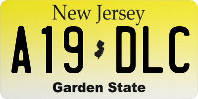 NJ license plate A19DLC