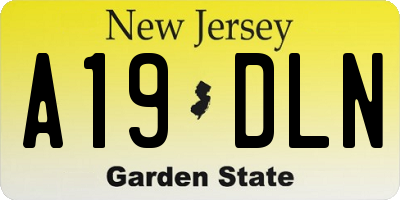NJ license plate A19DLN