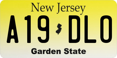 NJ license plate A19DLO