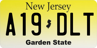 NJ license plate A19DLT