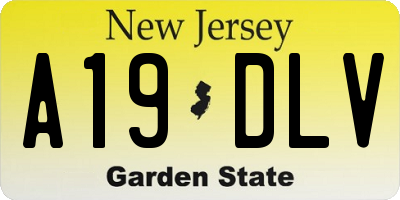 NJ license plate A19DLV