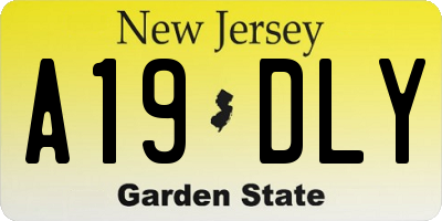 NJ license plate A19DLY