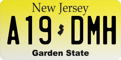 NJ license plate A19DMH