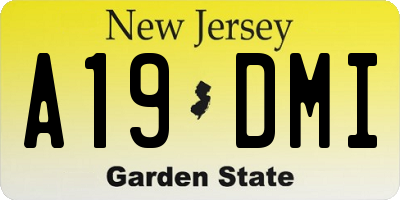 NJ license plate A19DMI