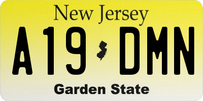 NJ license plate A19DMN