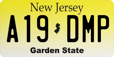 NJ license plate A19DMP