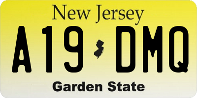 NJ license plate A19DMQ