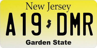 NJ license plate A19DMR