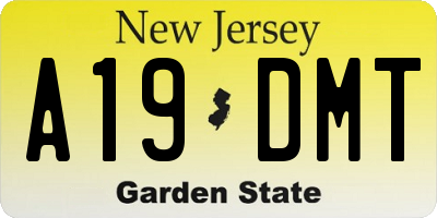 NJ license plate A19DMT