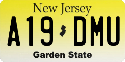 NJ license plate A19DMU