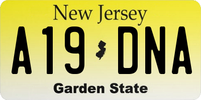 NJ license plate A19DNA