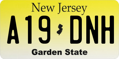 NJ license plate A19DNH