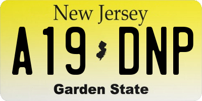 NJ license plate A19DNP