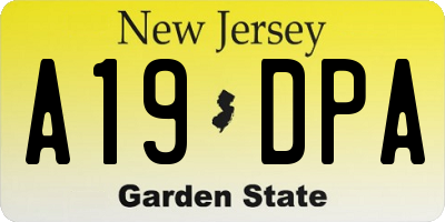 NJ license plate A19DPA
