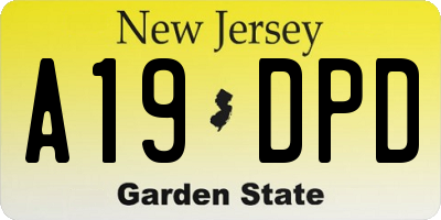 NJ license plate A19DPD