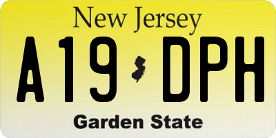 NJ license plate A19DPH