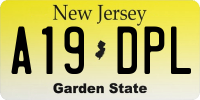 NJ license plate A19DPL