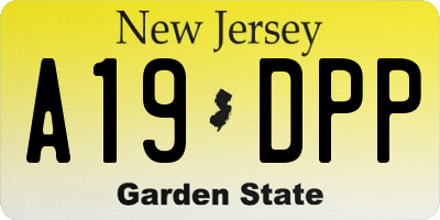 NJ license plate A19DPP