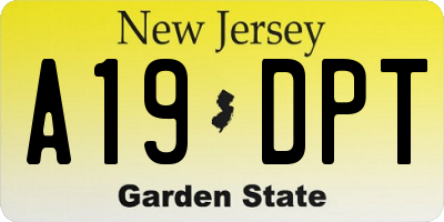 NJ license plate A19DPT
