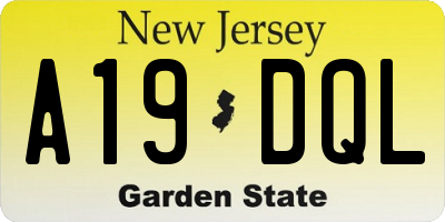 NJ license plate A19DQL