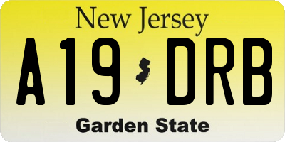 NJ license plate A19DRB
