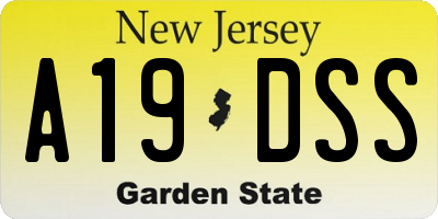 NJ license plate A19DSS