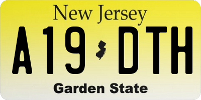 NJ license plate A19DTH