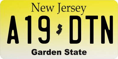 NJ license plate A19DTN