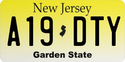 NJ license plate A19DTY