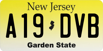 NJ license plate A19DVB