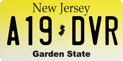 NJ license plate A19DVR