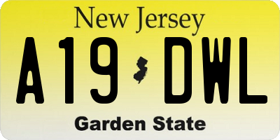 NJ license plate A19DWL